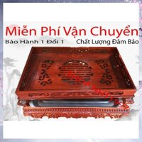Khay Trà Chân Qùy Bằng Gỗ Hương - Khay trà rồng trầu gỗ