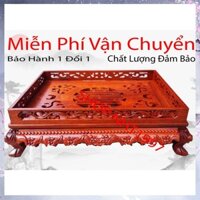 Khay Trà Chân Qùy Bằng Gỗ Hương - Khay trà rồng trầu gỗ