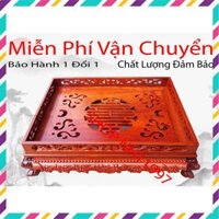 Khay Trà Chân Qùy Bằng Gỗ Hương - Khay trà rồng trầu gỗ