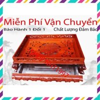 Khay Trà Chân Qùy Bằng Gỗ Hương - Khay trà rồng trầu gỗ