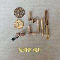 Khay trà đá, gỗ nguyên khối, chạm khắc gốc, tấm đồng thoát nước, ống đồng, phụ kiện bàn trà, ống thoát nước, bộ lọc nước, tấm thoát nước cặn trà F4G6