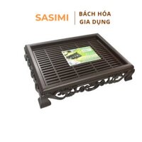 Khay Trà Đựng Ấm Chén Cao Cấp Giả Gỗ (Nhựa), khay ấm chén nhựa giả gỗ cao cấp 2830 Song Long  SASIMI