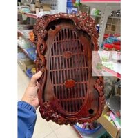Khay Trà Giả Gỗ, Khay trà tùng hạc điêu khắc giả gỗ cực đẹp và sang trọng, KHAY TRÀ NHỰA GIẢ GỖ - Gia Dụng Bibo Mart