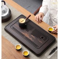Khay trà gỗ đẹp cao cấp, khay trà đạo đựng ấm chén sang trọng khay trà gỗ sơn thủy
