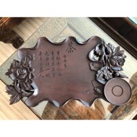 khay trà gỗ gụ bông hoa