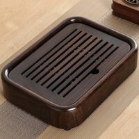 Khay trà gỗ gụ đựng ấm chén cỡ nhỏ pha trà đối ẩm 26x19cm đẹp KTG25