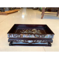 Khay trà gỗ gụ khảm ốc kích thước 35*20cm
