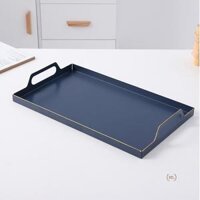 Khay Trà Hợp Kim  KHAY KIM LOẠI LỚN  KHAY ĐỰNG BÌNH CỐC  KHAY HỢP KIM XANH SIZE TO - Xanh Dương - Có Viền