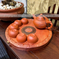 Khay trà nguyên khối, khay trà nguyệt trà độc ẩm mẫu tròn độc đáo dùng cho bàn trà nhỏ siêu sang.
