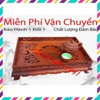 Khay trà rông chầu gỗ hương - Khay trà chân quỳ gỗ