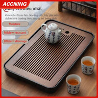 Khay trà tre cao cấp Khay đựng trà đạo bằng tre hun khói có khay đựng nước khay trà khay trà gỗ khay uống trà