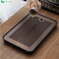 Khay trà tre hun có hứng nước bằng nhựa cao cấp 36.5*23.5cm