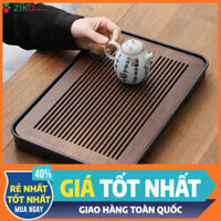 Khay trà tre hun có hứng nước bằng nhựa cao cấp 36.5*23.5cm