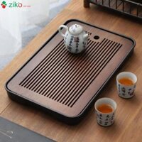Khay trà tre hun có hứng nước bằng nhựa cao cấp 36.5*23.5cm