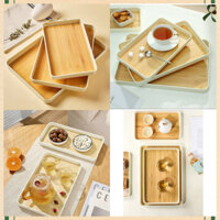 Khay Trà Vân Gỗ Giả Nhựa Mới 2024 Khay Gia Dụng HT53