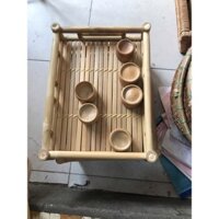 khay tre ấm trà,ly tre uống trà