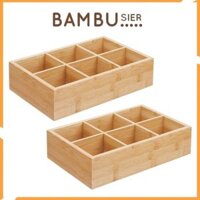 Khay tre chia ngăn đựng thực phẩm gia vị và mỹ phẩm trang sức