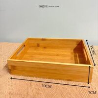 Khay tre ONGTRE cao cấp đựng đồ đa năng, tiện lợi - 30x20x7cm