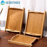 Khay tre trà LUNAEDGE, khay thức ăn nhanh hình chữ nhật hai tay cầm, đơn giản có tay cầm Khay đựng đồ thủ công Cắm trại