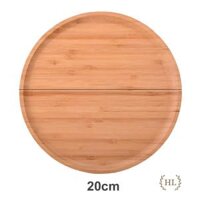 Khay Tre tròn Home Decor  Đĩa gỗ CHỐNG TRƠN TRƯỢT chất liệu gỗ tre cao cấp không xử lý hóa chất - 20cm