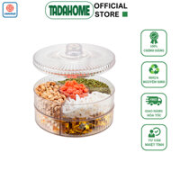 Khay Tròn Đựng Bánh Kẹo VIỆT NHẬT 5635, Hộp Đựng Bánh Kẹo, Mức, Trái Cây Khô Trong Suốt - TADAHOME
