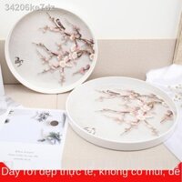 ◇Khay tròn, khay đựng trà tròn, khay đựng ly nhựa phòng khách gia đình, ly trà trái cây, bộ ấm chén, khay trà đựng ly