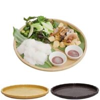 Khay tròn mây 3T4 nhựa VIỆT NHẬT 5727 - Mẹt giả mây tre, đựng đồ ăn, bún đậu, trái cây decor