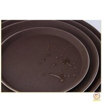 Khay tròn trống trơn trượt,khay bưng bê quán ba rơi không vỡ chất liệu dầy 3 cỡ GDTH - Nâu,Khay tròn 35cm