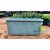 Khay trồng rau 32 lít màu xám ghi, 64x25x30, cực kỳ dày dặn - Phương Thảo Garden