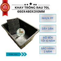 Khay trồng rau 70L/ Chậu trồng rau/ Chậu trồng cây/ Chậu trồng sen, nuôi cá/ Chậu Aquaponics kích thước 660x480x310mm