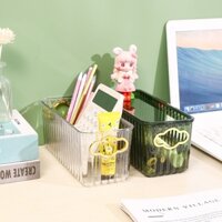 Khay trong suốt đựng mỹ phẩm ,hộp đựng để bàn làm việc sang trọng chất dày dặn có tay mạ vàng dễ dạng vệ sinh