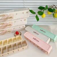 Khay Trữ Đông Silicone Cube BeChoice 6 Ô Nắp Khoá Chống Đổ Chống Tràn Cho Bé Ăn Dặm, khay đựng đồ ăn dặm cho bé
