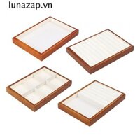 Khay trưng bày bông tai LUNAZAP, Khay đựng nhẫn gỗ tinh tế bằng nhung, Ngăn kéo vòng nhiều lưới Tai Vỏ trưng bày trang sức Hộp đựng đồ trang sức Cửa hàng giá đỡ bằng gỗ