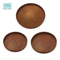 Khay trưng bày món tráng miệng tròn Hộp đựng đồ ăn nhẹ Khay phục vụ bằng gỗ Khay trang trí nhà cho