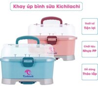 Khay úp bình sữa KICHILACHI cao cấp có nắp đạy kèm khay thoát nước tiện lợi