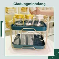 Khay úp cốc chén, khay úp chén, kệ gia vị 2 tầng đa năng cao cấp có khay thoát nước, phong cách sang trọng -M03