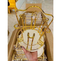 KHAY ÚP CỐC CHÉN MẠ VÀNG SANG CHỌNG SIÊU BỀN CHẮC CHẮN .THẨM MỸ CÓ KÈM KHAY HỨNG NƯỚC
