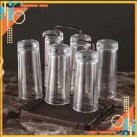Khay Úp Cốc Có Đĩa Hứng Nước Không Gỉ Màu Ghi AE-1575A