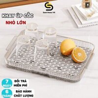 Khay Úp Cốc Hai Lớp Trong Suốt Chịu Nhiệt Tốt Thiết Kế Tinh Tế Sang Trọng Chất Liệu Nhựa PP SAMI