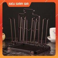 Khay úp cốc inox cao cấp sơn đen tĩnh điện