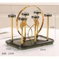 Khay Úp Cốc Ly Cao Cấp Inox Mạ Vàng Cao Cấp Sang Trọng Phong Cách Hoàng Gia