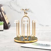 Khay Úp Cốc Ly Hươu Cao Cấp Inox Mạ Vàng