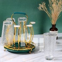 Khay Úp Cốc Ly Tròn Xoay Cao Cấp Inox Mạ Vàng Cao Cấp Sang Trọng Phong Cách Hoàng Gia