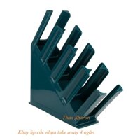 Khay úp cốc nhựa take away 4 ngăn chất liệu cao cấp