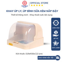 Khay úp ly cốc 1335, khay úp bình sữa có nắp đậy Nhựa Việt Nhật Official Store