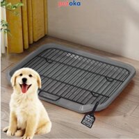 Khay vệ sinh cho chó dùng cát vệ sinh có lưới sắt cỡ đại để đi vệ sinh cỡ lớn Petoka