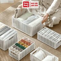 Khay xếp quần áo thông minh hộp đựng quần áo chia ngăn nhựa cứng tiết kiệm không gian có quai cầm tiện lợi