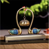 khay xông nhang kết hợp lư xông thiên nga