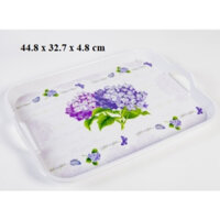Khay,mâm cơm chữ nhật nhựa Melamine có quai cầm Size 44cm