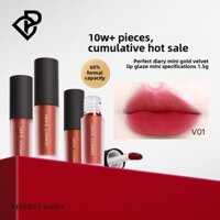 [Khen ngợi thương hiệu] Perfect Diary Mini Velvet Lip Glaze / Làm trắng da, Son môi không phai màu /
